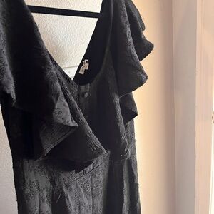 Elegant Black Ruffled Dress